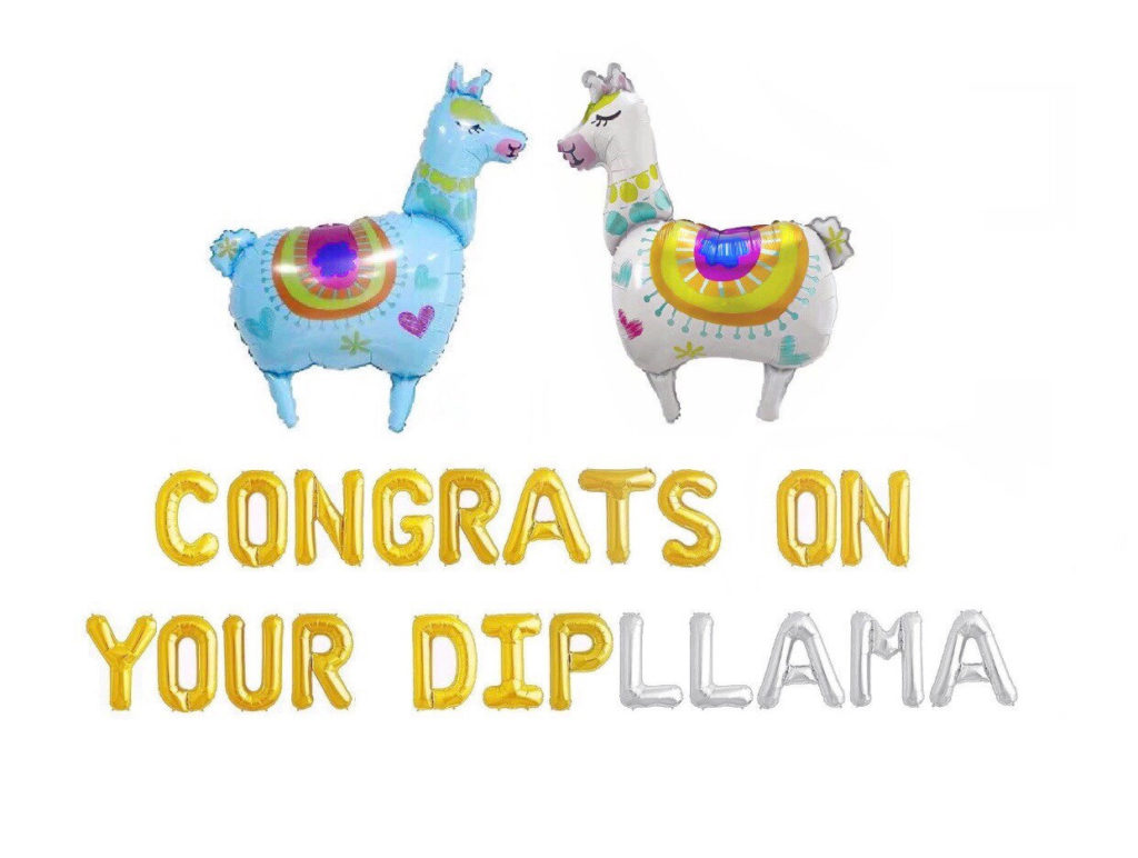 congrats on your dipllama balloons