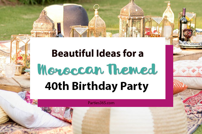 This fabulous Moroccan Themed 40th Birthday Dinner Party is full of inspiration to create a backyard party to remember! With bright and bold decorations, delicious food and drinks, this outdoor Arabian Nights milestone birthday party has must see ideas! #40thbirthday #moroccan #partythemes #moroccanparty