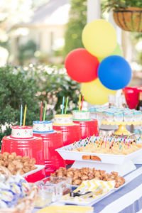 Need ideas for a toddler birthday party theme this summer? Check out this adorable 2 year old birthday pool party for 4 friends turning two! Perfect for kids, it's full of ideas for decorations, cake, food and the primary colors work great for girls or boys! #poolparty #summerfun #birthdayparty #twoyearsold #partyideas