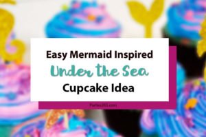 Want an easy idea for a DIY Mermaid Cupcake? This simple Under the Sea theme birthday cupcake is inspired by mermaid magic! We'll show you how to make them and give you ideas for cute toppers! #mermaidcupcake #mermaidparty #underthesea #cupcakes #partyideas
