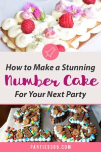 Have you wondered how to make one of those trendy and beautiful number cakes? If so, you'll love these recipe ideas for birthday number and letter cakes! Find the perfect DIY tutorial to create a number cake with flowers, frosting and fancy decorations right here! #numbercake #lettercake #cakerecipe #cakedecorating #birthdaycake