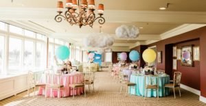 This Up, Up and Away hot air balloon themed baby shower is full of adorable decoration ideas for your party! This adventure inspired gender neutral theme will work for baby boys or girls, and is full inspiration for decor, favors, the cake and more! #babyshower #hotairballoon #upupandaway #babyshowerideas