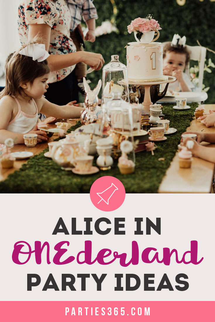 Alice in Wonderland Birthday Party Decorations, Fiesec Alice in Onederland  1st Birthday Girl Fan Cutout Pom Hanging Swirl Heart Rose Balloon Glitter