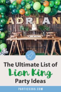 Looking for ideas for a Lion King or Lion Guard themed birthday party or baby shower? Click for the best ideas for decorations, favors, food, games, cake and more so your party is a roaring good time! #lionking #lionguard #lionkingparty #birthday #babyshower