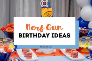 Looking for fun party theme ideas for a little boys birthday? This Nerf Gun Party is the perfect solution! Full of bright colored decorations, games and food, you'll find all the inspiration you need to create a fabulous party! #nerf #boysbirthday #partythemes #partyideas