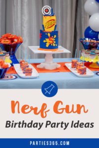 Looking for fun party theme ideas for a little boys birthday? This Nerf Gun Party is the perfect solution! Full of bright colored decorations, games and food, you'll find all the inspiration you need to create a fabulous party! #nerf #boysbirthday #partythemes #partyideas