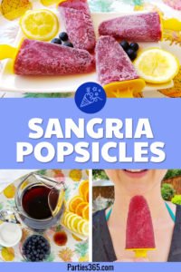 Want a fun boozy summer popsicle for the adults at your party? These Sangria Popsicles are the bomb! Red wine, fresh berries and bourbon combine into the perfect frozen cocktail recipe for mom! #sangria #popsicles #boozypopsicles #sangriarecipe #icepops
