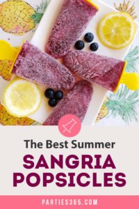 Want a fun boozy summer popsicle for the adults at your party? These Sangria Popsicles are the bomb! Red wine, fresh berries and bourbon combine into the perfect frozen cocktail recipe for mom! #sangria #popsicles #boozypopsicles #sangriarecipe #icepops
