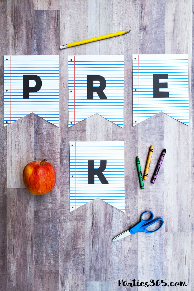 notebook paper back to school printable banners