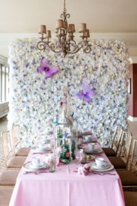 An elegant Tea Party is a lovely theme for a bridal shower! This Butterfly Garden themed shower is full of perfectly whimsical ideas for decorations, favors, centerpieces, food and cake! Check out all the gorgeous details! #bridalshower #teaparty #butterflyparty #gardenparty