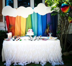 Throw a fabulous My Little Pony Birthday Party for your daughter and her friends with these ideas for a backyard, DIY celebration! Find inspiration for decorations, cake, food, banner, favors and more in this rainbow colored pony party! #mylittlepony #birthdayparty #partyideas #mylittleponyparty