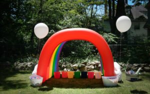 Throw a fabulous My Little Pony Birthday Party for your daughter and her friends with these ideas for a backyard, DIY celebration! Find inspiration for decorations, cake, food, banner, favors and more in this rainbow colored pony party! #mylittlepony #birthdayparty #partyideas #mylittleponyparty