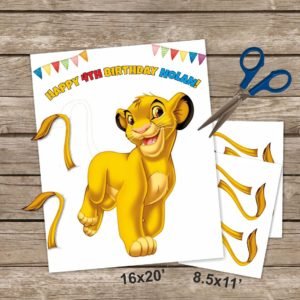 lion king party game idea pin the tail on the lion