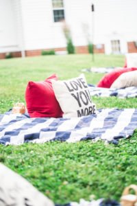 Looking for fun and unique ideas for a casual outdoor wedding rehearsal dinner party? You'll adore this Backyard Picnic on a farm! Find inspiration for decorations, food and more at this DIY farmhouse picnic. #rehearsaldinner #picnic #dinnerparty #weddingideas