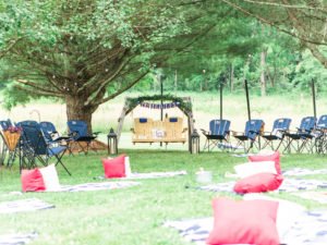 Looking for fun and unique ideas for a casual outdoor wedding rehearsal dinner party? You'll adore this Backyard Picnic on a farm! Find inspiration for decorations, food and more at this DIY farmhouse picnic. #rehearsaldinner #picnic #dinnerparty #weddingideas