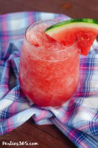 Want an easy, fresh recipe for a Watermelon Cocktail this summer? Our Watermelon Moscato Slushie is the perfect white wine frozen slush! Just fill a pitcher, pour it out for a crowd and watch everyone enjoy! #watermelon #winecocktail #summercocktailrecipe #slushie