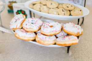 This simple Baptism party at home has ideas for lovely decorations with a beautiful backdrop that will work for a boy or a girl. Create an elegant dessert or food table your guests will adore! #baptism #baptismideas #partydecor #baptismparty