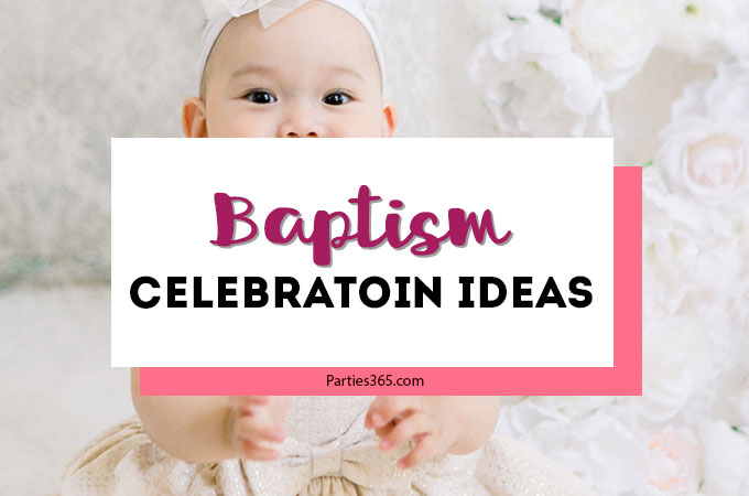 This simple Baptism party at home has ideas for lovely decorations with a beautiful backdrop that will work for a boy or a girl. Create an elegant dessert or food table your guests will adore! #baptism #baptismideas #partydecor #baptismparty