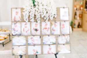 This simple Baptism party at home has ideas for lovely decorations with a beautiful backdrop that will work for a boy or a girl. Create an elegant dessert or food table your guests will adore! #baptism #baptismideas #partydecor #baptismparty