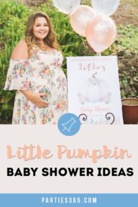 This Little Pumpkin themed Baby Shower is perfect for fall and works for a baby girl or a boy! Held on a stunning lavender farm in Hawaii, this autumn baby shower has lovely decorations, food, cookie favors and a cake to inspire your party planning! #babyshower #littlepumpkin #fallparty #pumpkinshower #partydecor