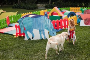 This darling 2nd birthday party featured a Brown Bear Brown Bear by Eric Carle theme! With vibrant colorful decorations, giant animals and amazing cake and cupcakes, it's full of fabulous ideas to bring this book to life! #brownbear #ericcarle #2ndbirthday #partyideas