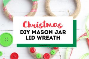 This easy DIY Christmas Mason Jar Lid Wreath craft idea is the perfect ornament for kids to make! It's perfect for teachers, for the tree, for gifts or just as a fun winter project! Instructions and supplies are right here... #christmasornament #christmascraft #christmasDIY #masonjar #masonjarlid