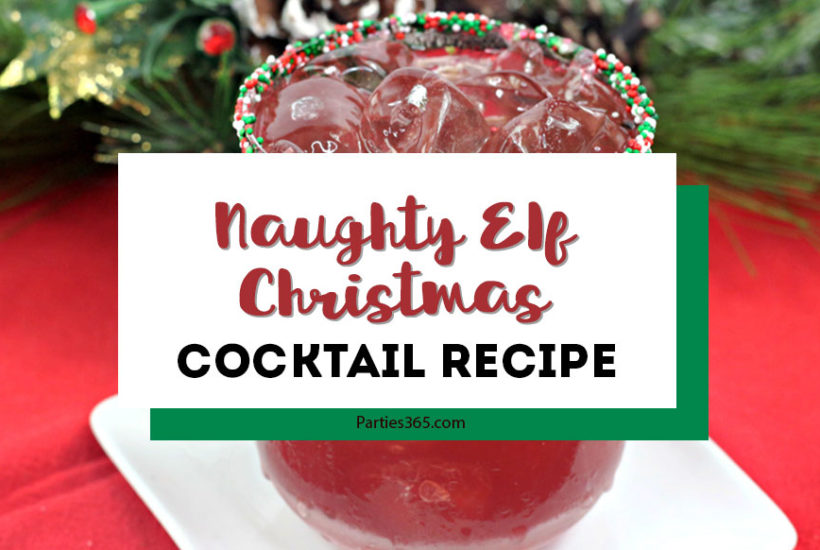 Want a fun Christmas cocktail recipe for your holiday party? A batch of these easy Naught Elf Cocktails with alcohol are sure to be a hit with your guests! #christmascocktail #christmasparty #cocktail #drinkrecipe #holidayparty