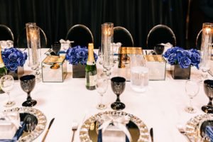 Looking for a masculine theme for a 50th birthday party for your husband or boyfriend? This elegant navy, silver and black milestone party is full of decorations and ideas for men turning 50! #50thbirthday #milestonebirthday #partyideas