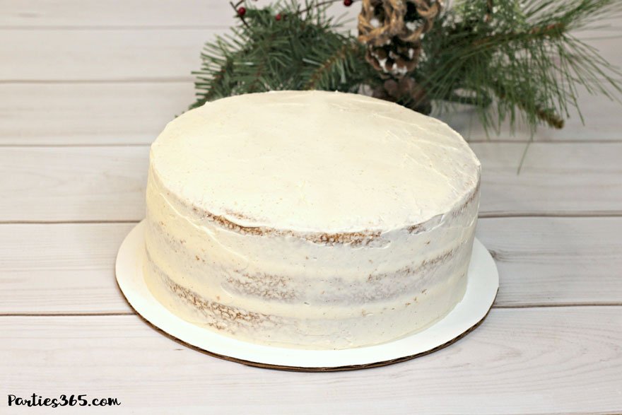 frosted eggnog cake for Christmas