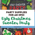 Throw an epic Ugly Christmas Sweater Party with these festive ideas for decorations, invitations, outfits and more! We also have inspiration for games, a photo booth and other DIY Christmas decor you'll love! #uglychristmassweater #christmasparty #holidayparty #christmas #christmasdecorations