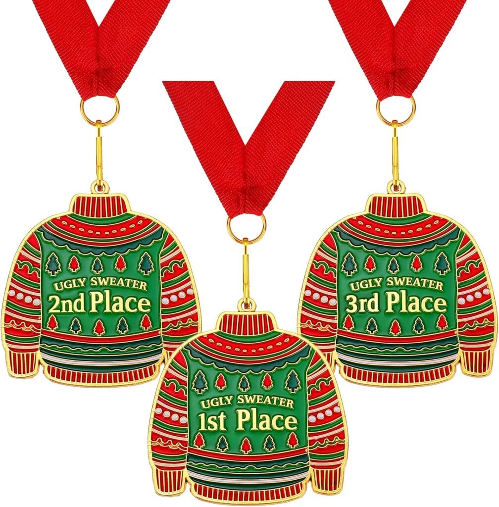 ugly christmas sweater award medals