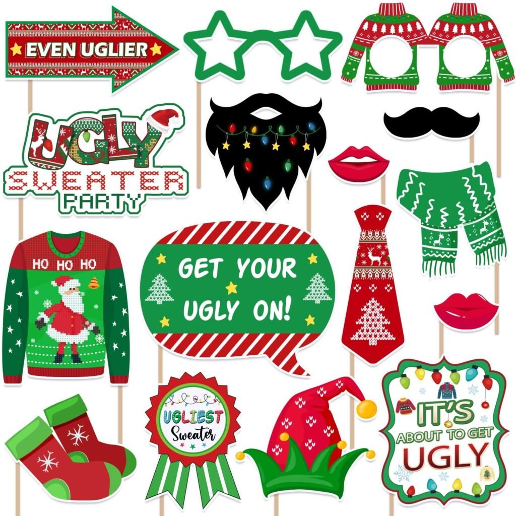 ugly sweater party photo props