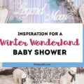 This icy blue and silver Winter Wonderland Baby Shower is a must-see for anyone planning a shower this winter! A perfect theme for boys or girls, this party theme, complete with stunning decorations, centerpieces, cake, snowflakes and more is sure to inspire your decor! #winterwonderland #winterparty #babyshower #partyideas