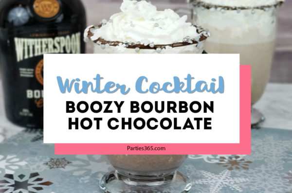 Want to warm up this winter with a delicious cocktail by the fire? Our Boozy Bourbon Hot Chocolate recipe is easy to make and the perfect adult beverage for you and your friends! #cocktail #hotchocolate #cocktailrecipe #winterdrinks