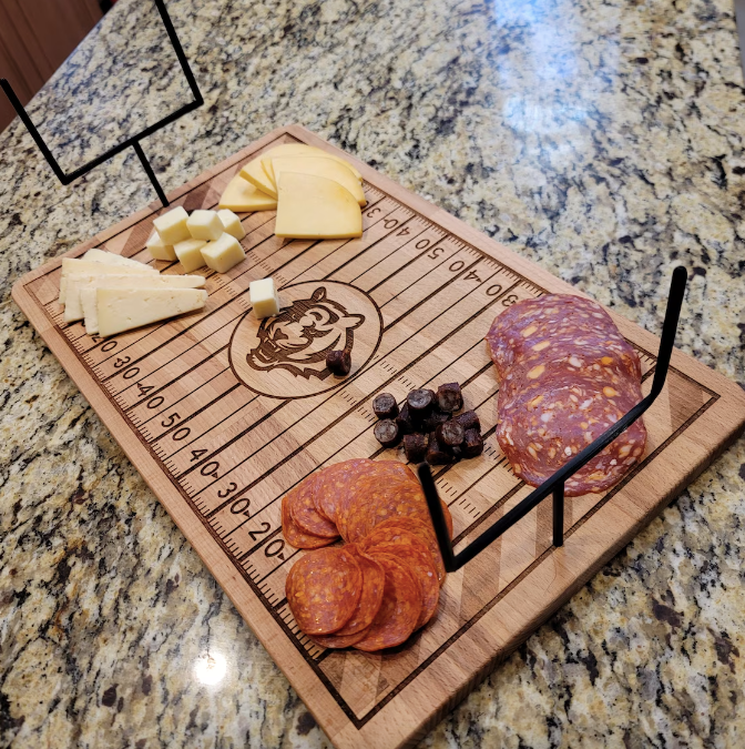 custom football charcuterie board