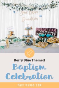 This Baptism Ceremony and Reception is full of ideas for a little boy (or girl)! The blueberry themed celebration features great ideas for the cake, centerpieces, decorations and more! If you're planning a baptism or christening, this party is a must-see.