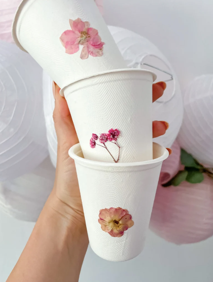 biodegradable floral party cup