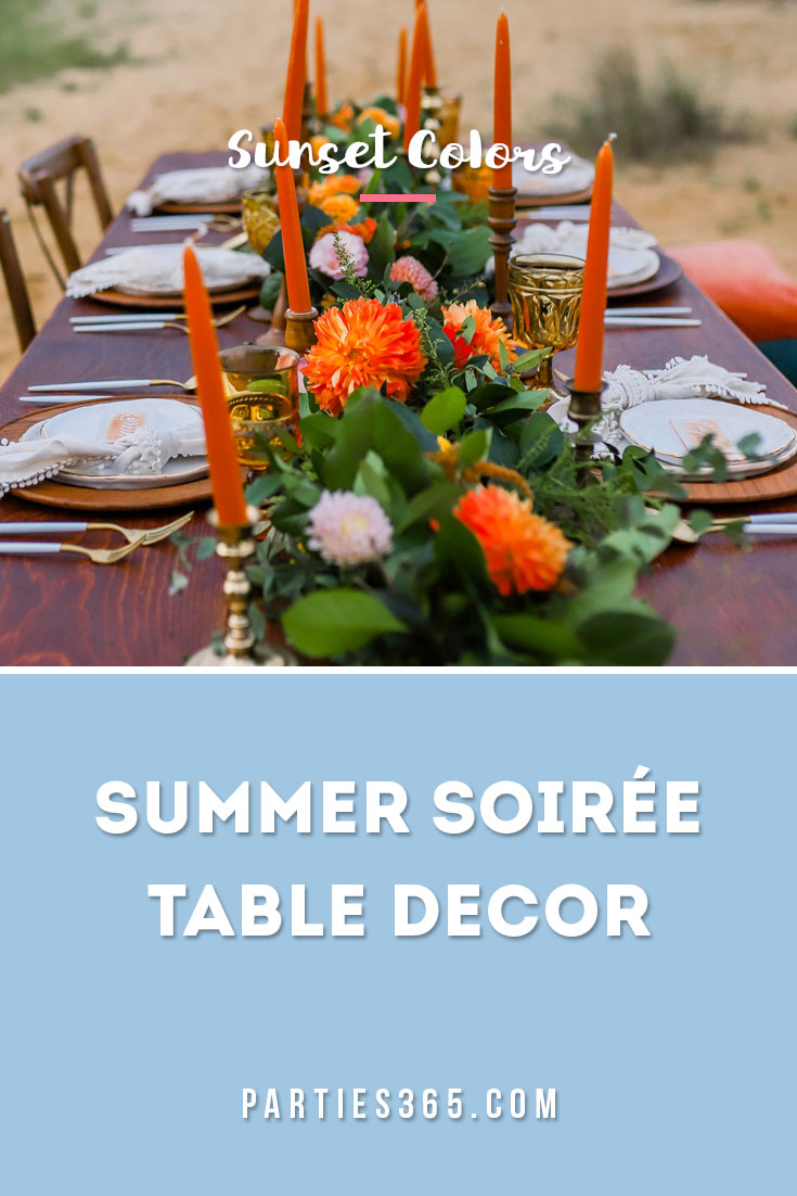 sunset inspired summer table decor ideas