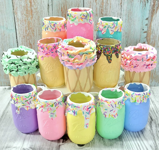 ice cream mason jar decorations