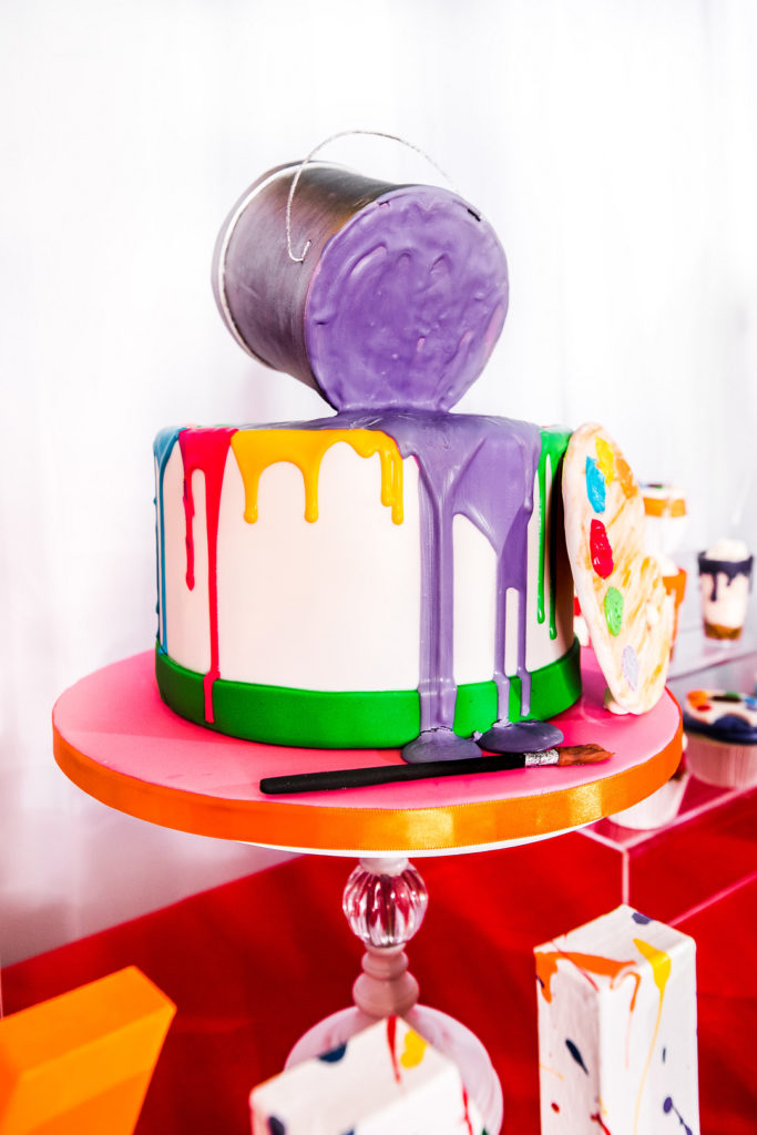 painting party birthday cake