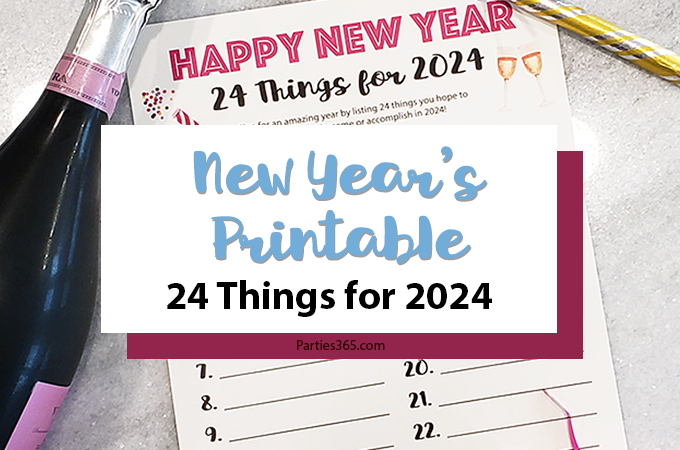24 Things for 2024 New Year's Printable