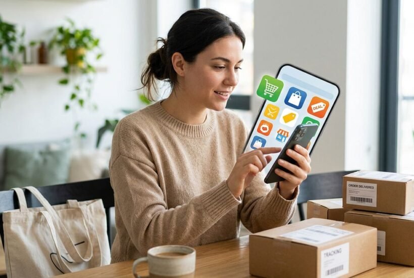 15 best shopping apps similar to AliExpress displayed on smartphones with price comparison icons