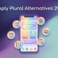 Simply Plural Alternatives 2026 - smartphone surrounded by app icons on a purple-teal gradient background