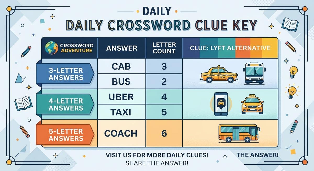 all answers to the lyft alternative crossword clue