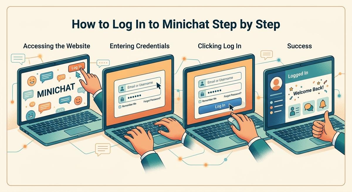how to log in to minichat step by step