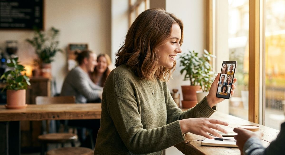 Minichat random video chat app interface showing the one-tap matching screen