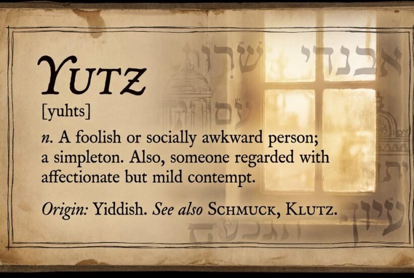 yutz definition — Yiddish-origin slang word for a foolish or bumbling person explained with etymology and usage