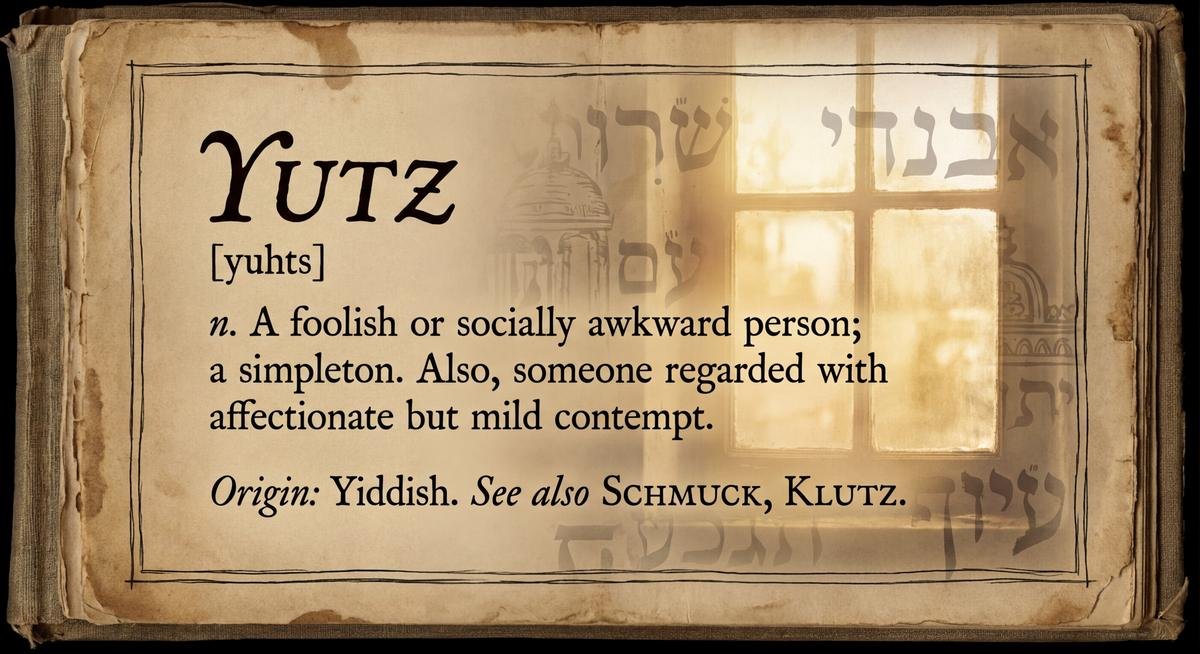 yutz definition — Yiddish-origin slang word for a foolish or bumbling person explained with etymology and usage
