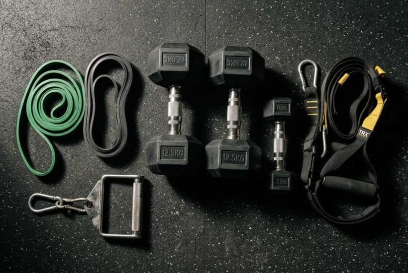 barbell rows alternative — gym equipment including dumbbells resistance bands and cable handles for back training