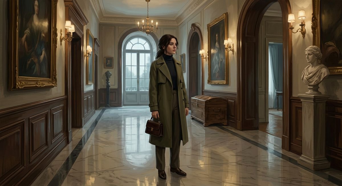 rebirth of the unwanted daughter novel by Empty Space — Carol Lowe standing alone in a wealthy villa, calm and detached after her second chance at life